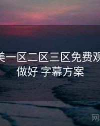 精品欧美一区二区三区免费观看 如何做好 字幕方案